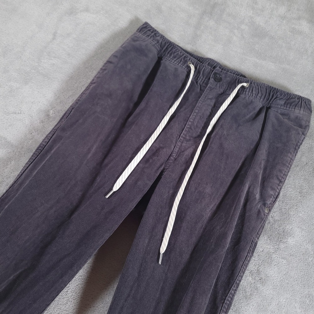 Vuori Pants Mens Medium Gray Optimist Corduroy Elastic Waist Drawstring V440